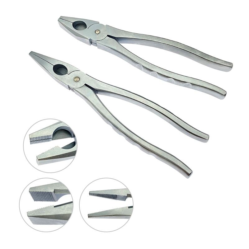 Orthopedics Nice Flat Nose Pliers with Serrated Jaws Veterinary bone tools