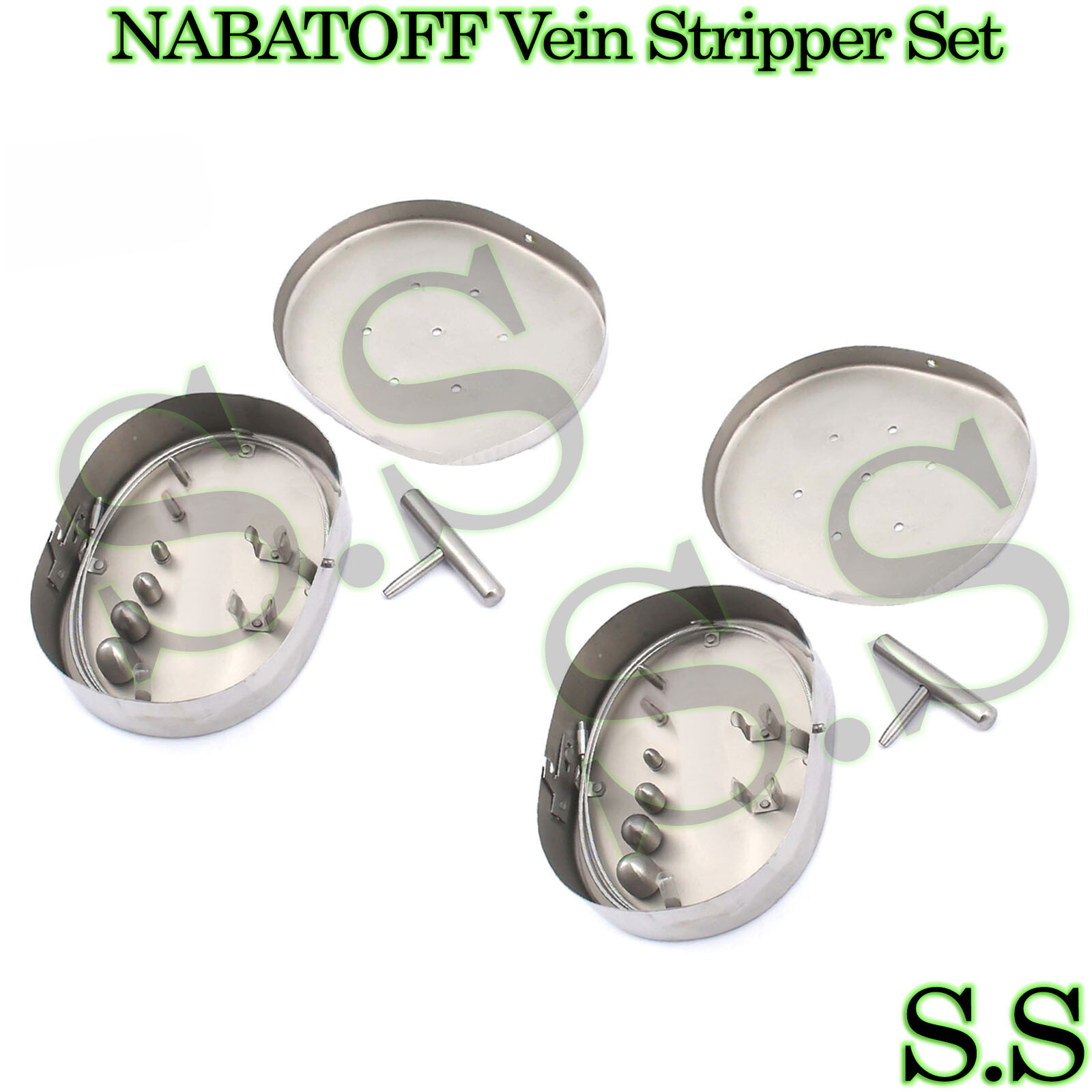 2 NABATOFF Vein Stripper Set Medical Surgical Instruments