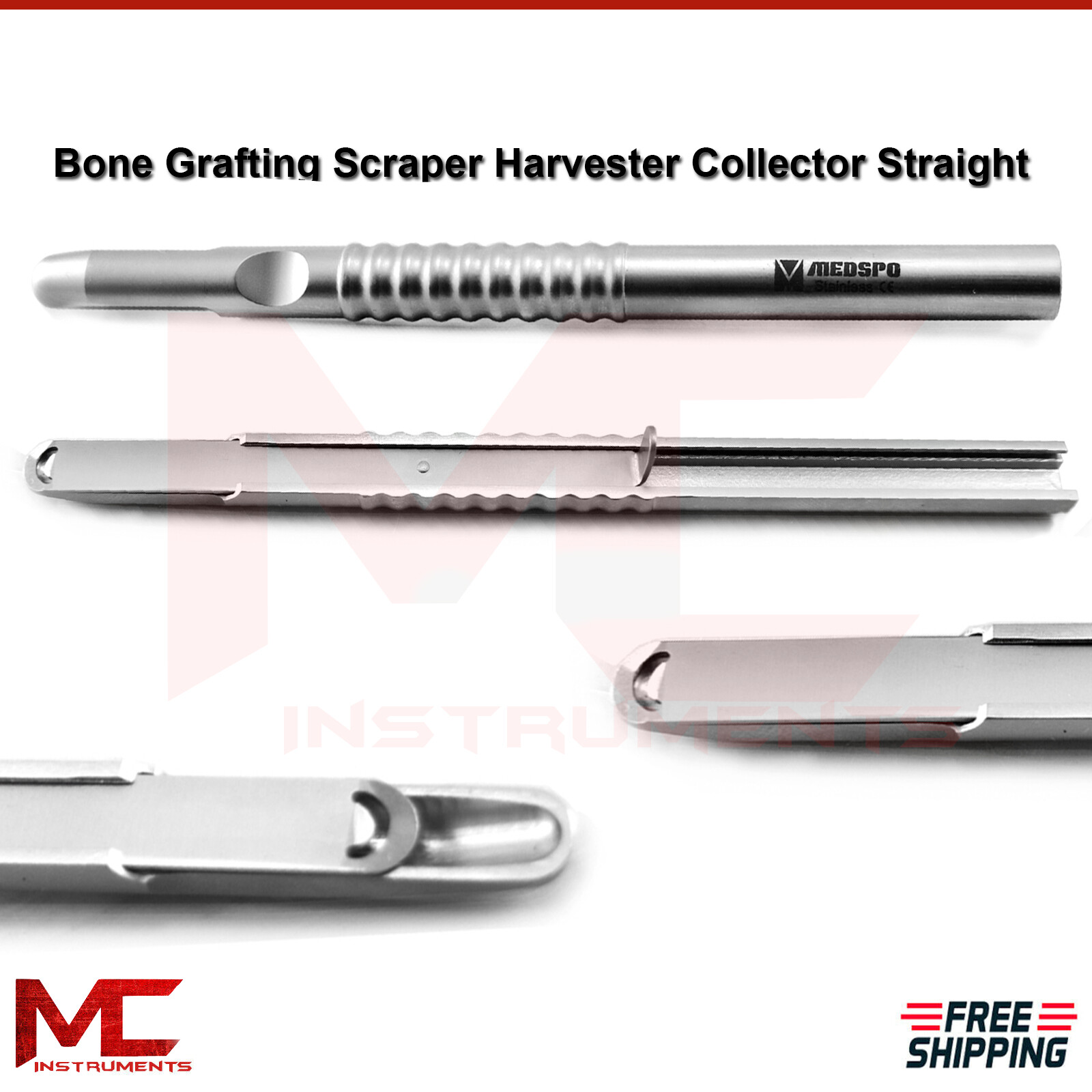 Hand Held Bone Scraper Harvester Dental Implant Grafting Oral Surgical Collector