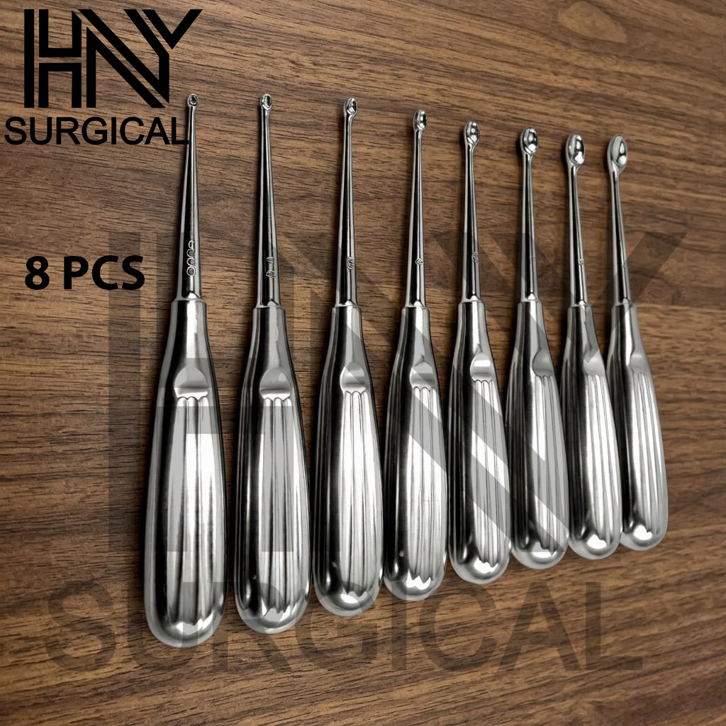 Volkmann Bone Curettes Set of 8 Pcs Orthopedic Surgical Instruments