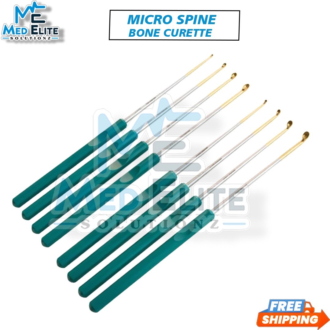 8-Pcs Micro Spine Bone Curette Set – Surgical Ortho Instruments Premium Quality