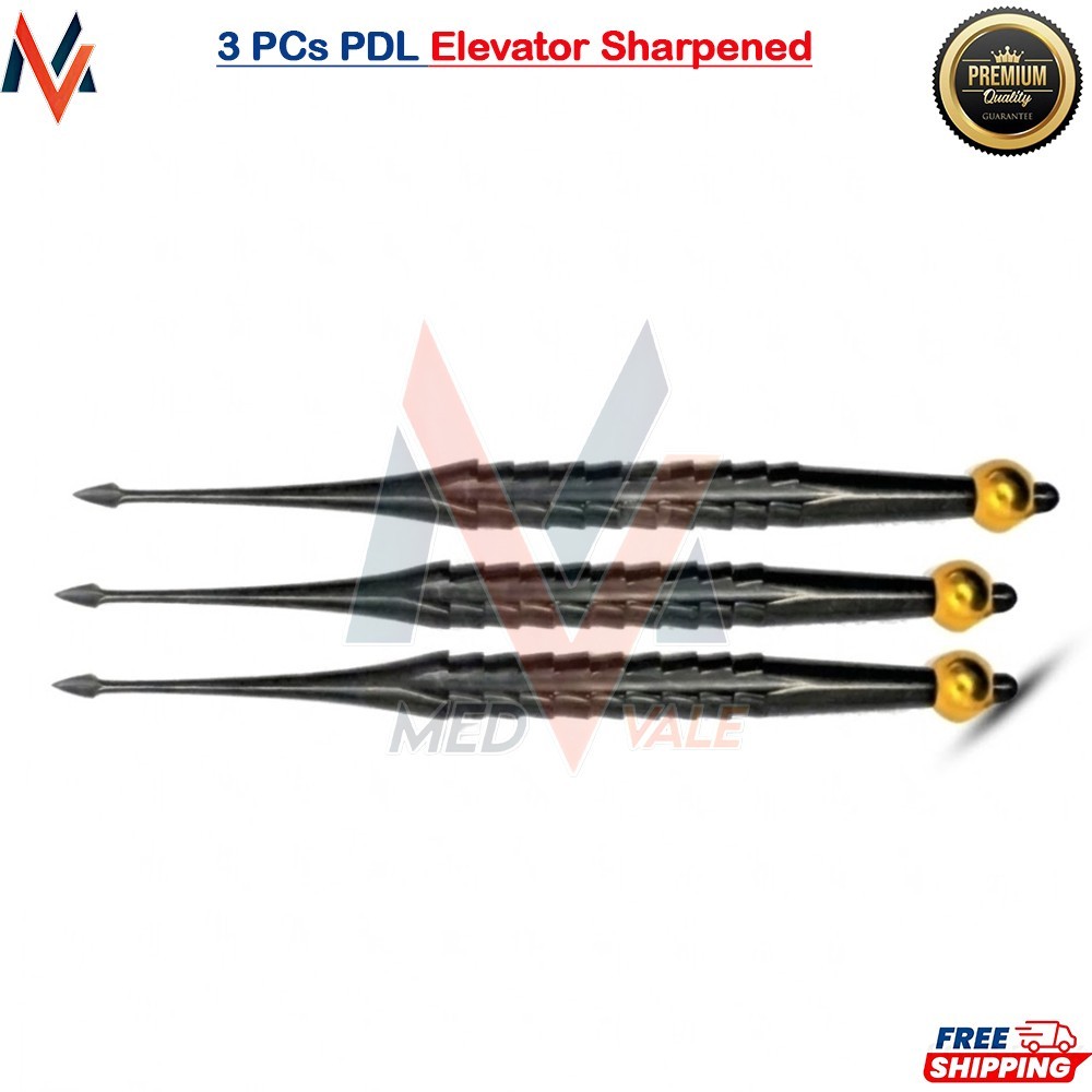 3 PCs PDL Elevator Sharpened Straight Spade Proximator Dental Instruments Set