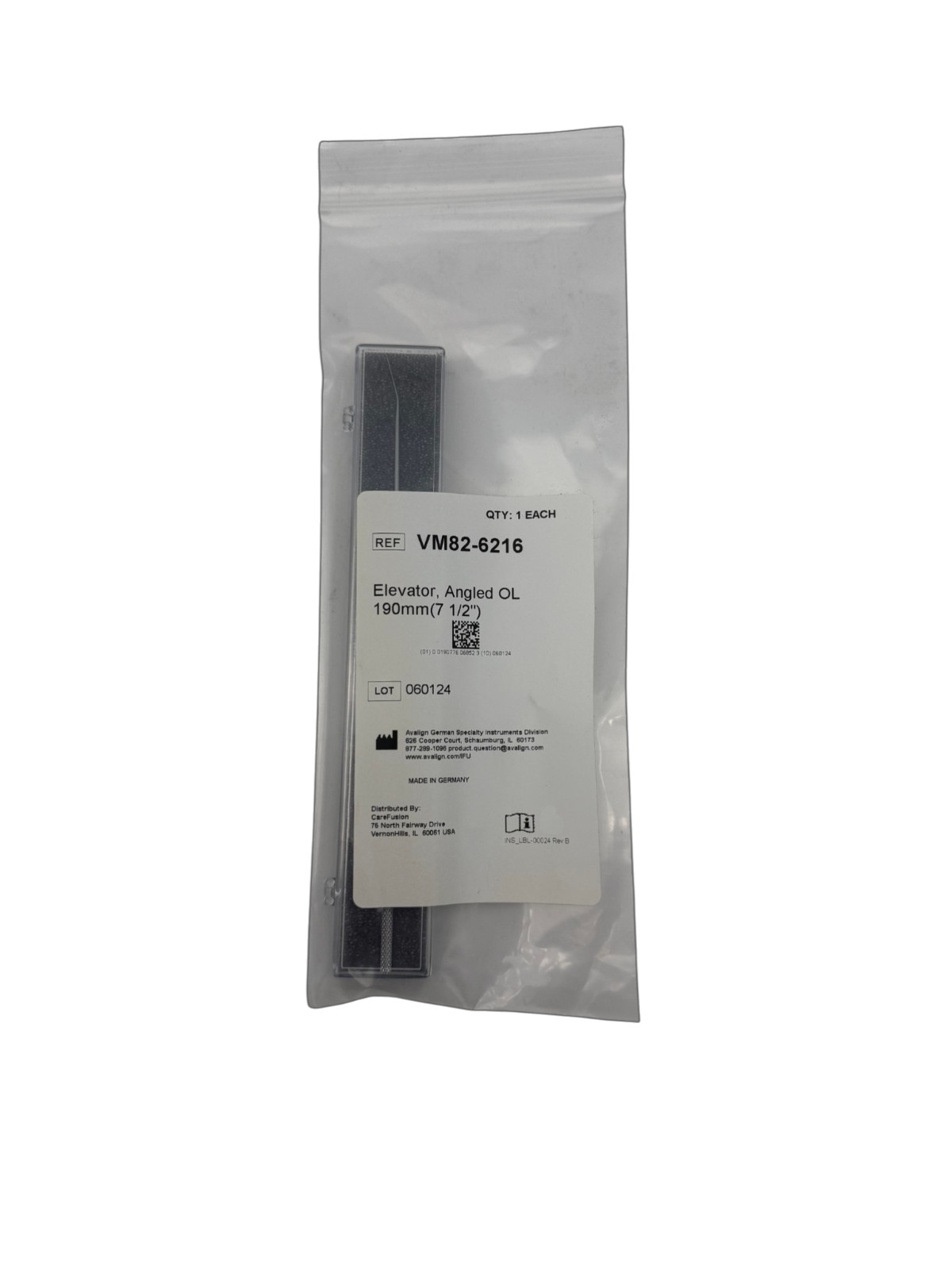 Avalign VM82-6216 Elevator, Angled OL 190mm (7 1/2″)