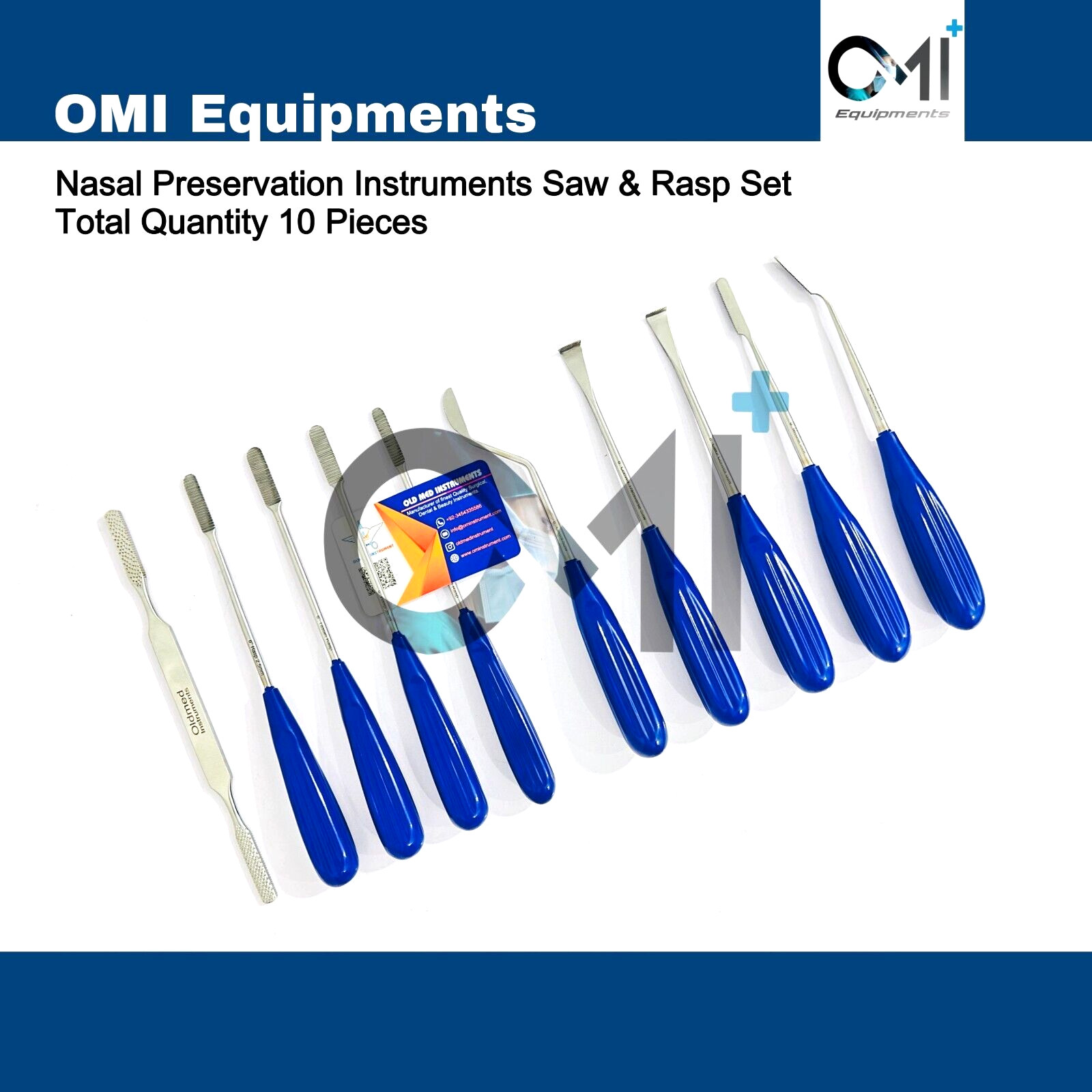 Nasal Preservation Instruments Saw & Rasp Set of 9 Pcs Rhinoplasty Instruments