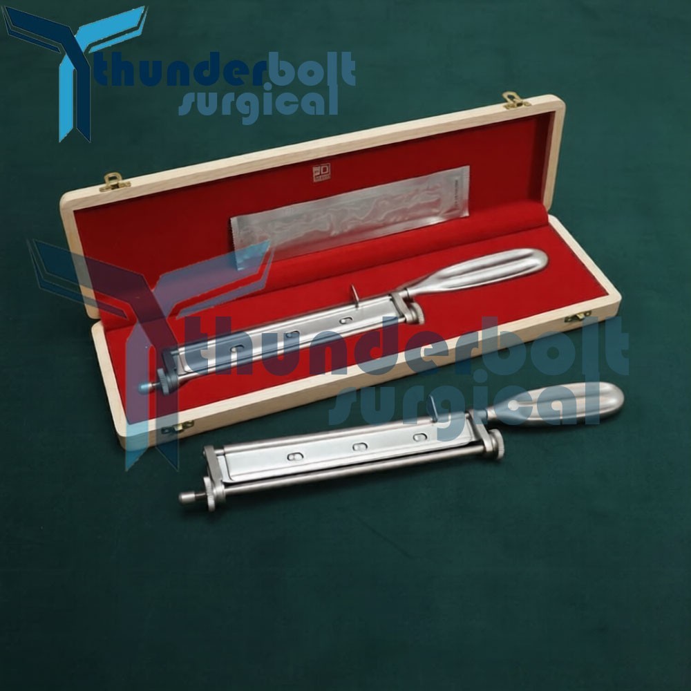 Skin Graft Knife Handle with 5 Dermatome Skin Blades and Wooden Box High Quality
