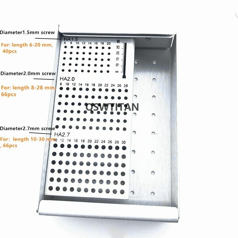 Orthopedics Instruments HA1.5mm 2.0mm 2.7mm Bone Screws Rack Sterilization Box
