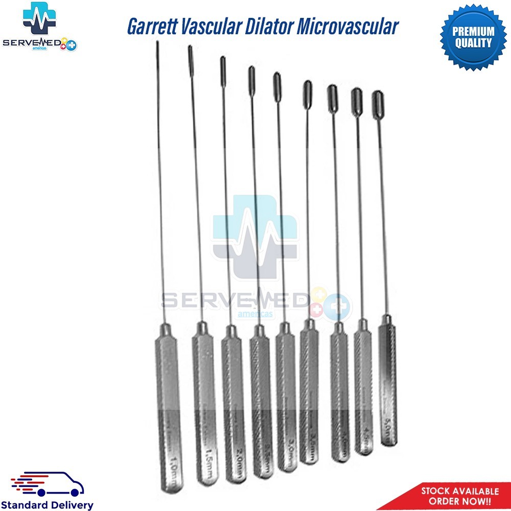 9pcs set Garrett Vascular Dilator Microvascular Set of 9 Surgical Instrument