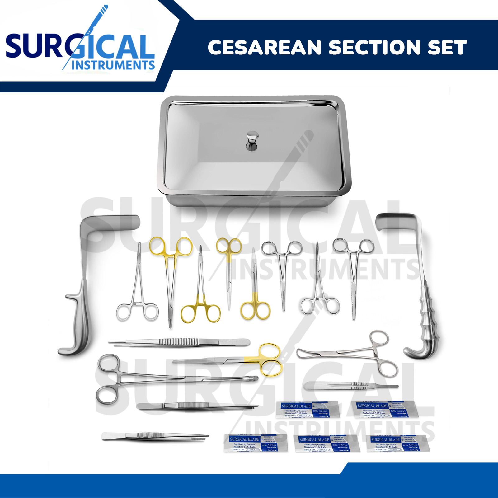Cesarean Section Surgical Instruments Kit C- Section Set Ob/Gynecology German GR