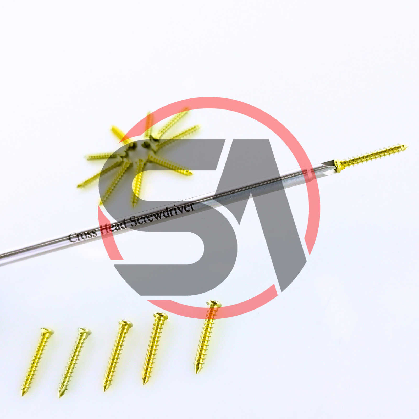 Maxillofacial Cross Head Mini Screws 2.0mm Self-Drilling 5-11mm 100 Pcs Set Ti