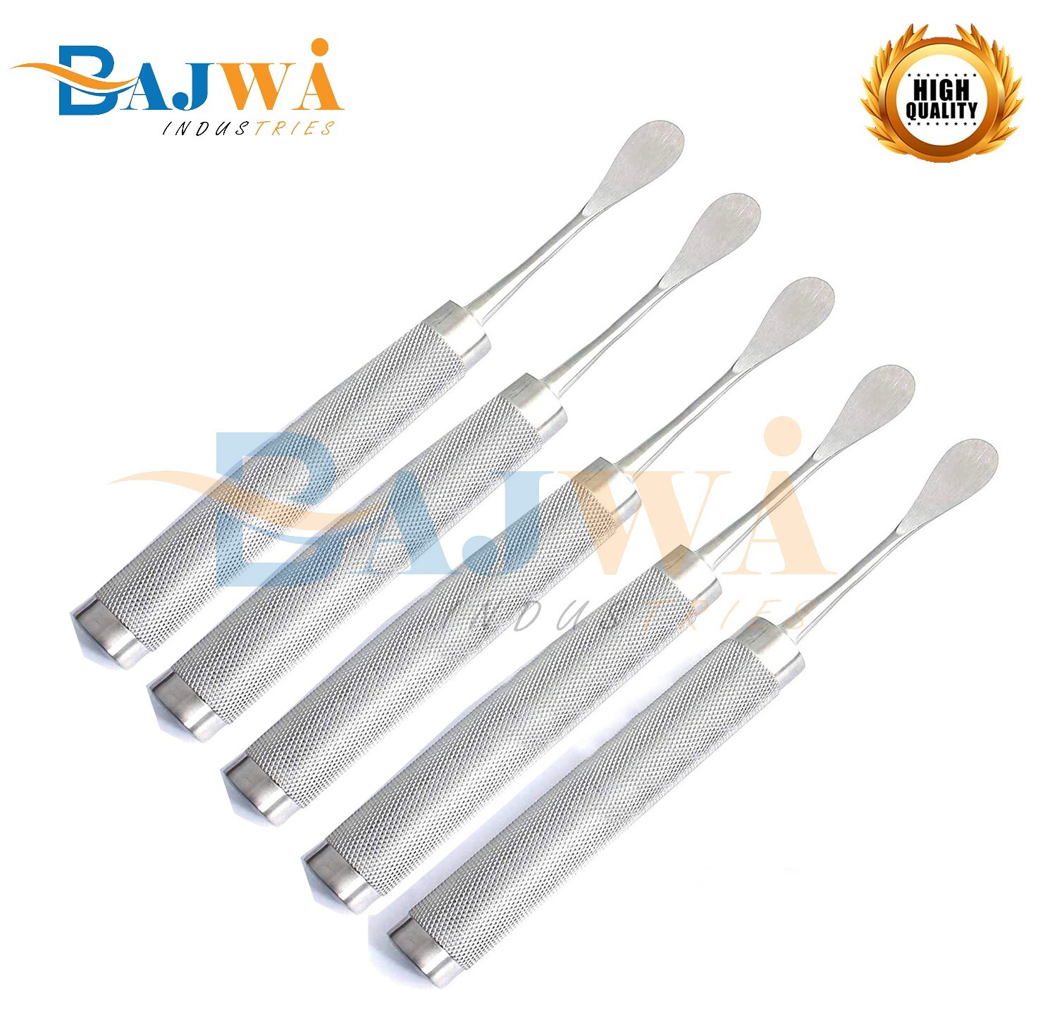 SET OF 5 COBB SPINAL ELEVATOR CURVED 13MM ORTHOPEDIC SURGICAL INSTRUMENTS