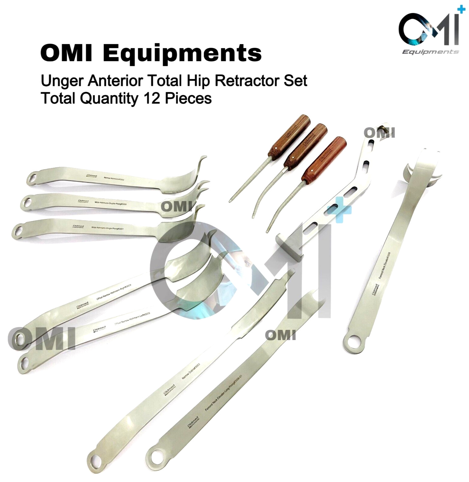 Unger Anterior Total Hip Retractor 12 Pcs Best Quality Surgical Instruments Set