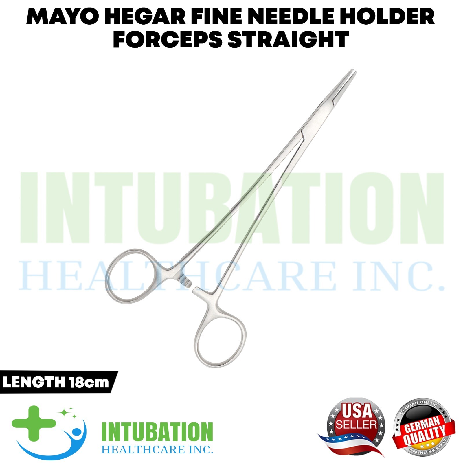 Mayo Hegar Fine Needle Holder Straight 18 cm Reusable Surgical Instrument