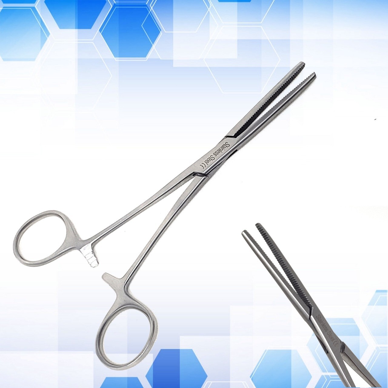 Stainless Steel Hemostat Locking Forceps Straight 8″ Surgical Instruments CE