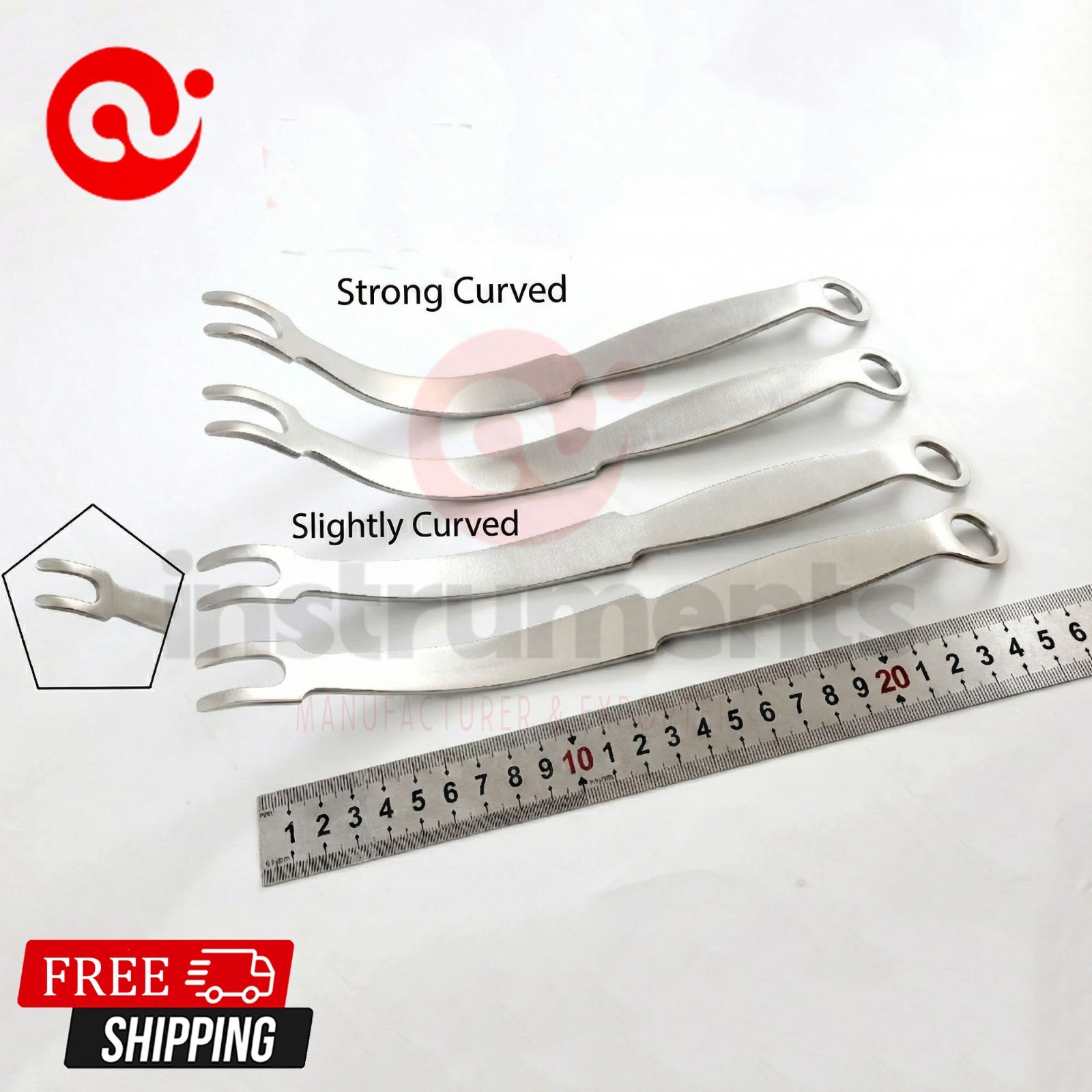 New PCL Retractor Strong Slightly Curved 4PCs Set Surgical Instruments By Ai
