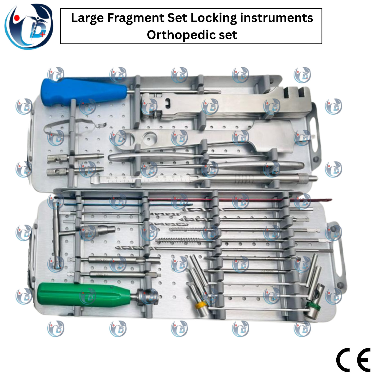 Large Fragment Locking Instrument Set w/ Screw Tray Orthopedic Surgical Kit SS