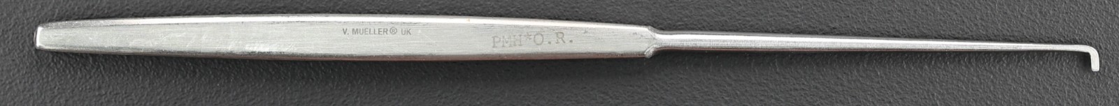 V Mueller NL2410 Dissecting Hook, Adson Blunt 5 mm Long Tip, 8″