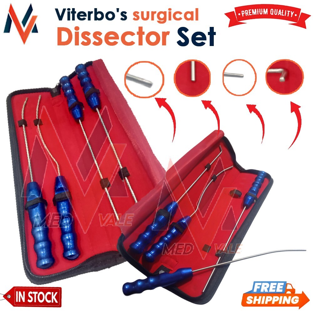 Viterbo’s surgical Dissector Set 4pcs facelift gliding brow lift plastic surgery