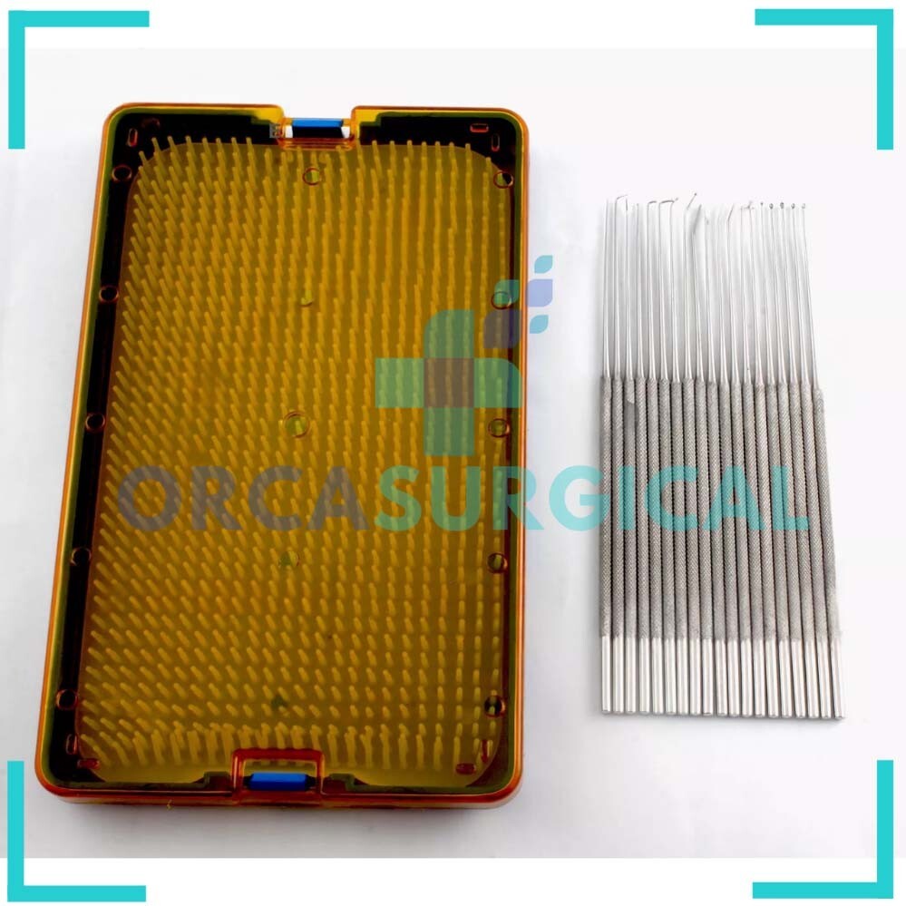 Rhoton Micro Dissector Kit Straight w/ Rack 19 PCs Set Surgical Instruments