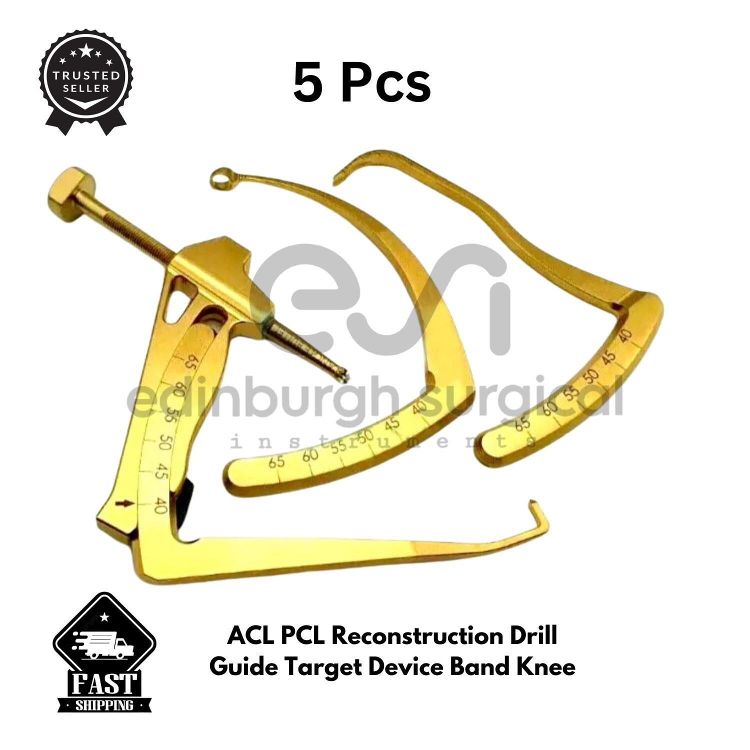 ACL PCL Reconstruction Drill Guide Target Device Band Knee Surgical 5Pcs New Set