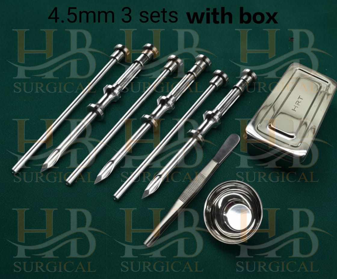 4.5mm HRT Trocar kit Hormone Replacement Pellet Insertion Trocars 3 Sets