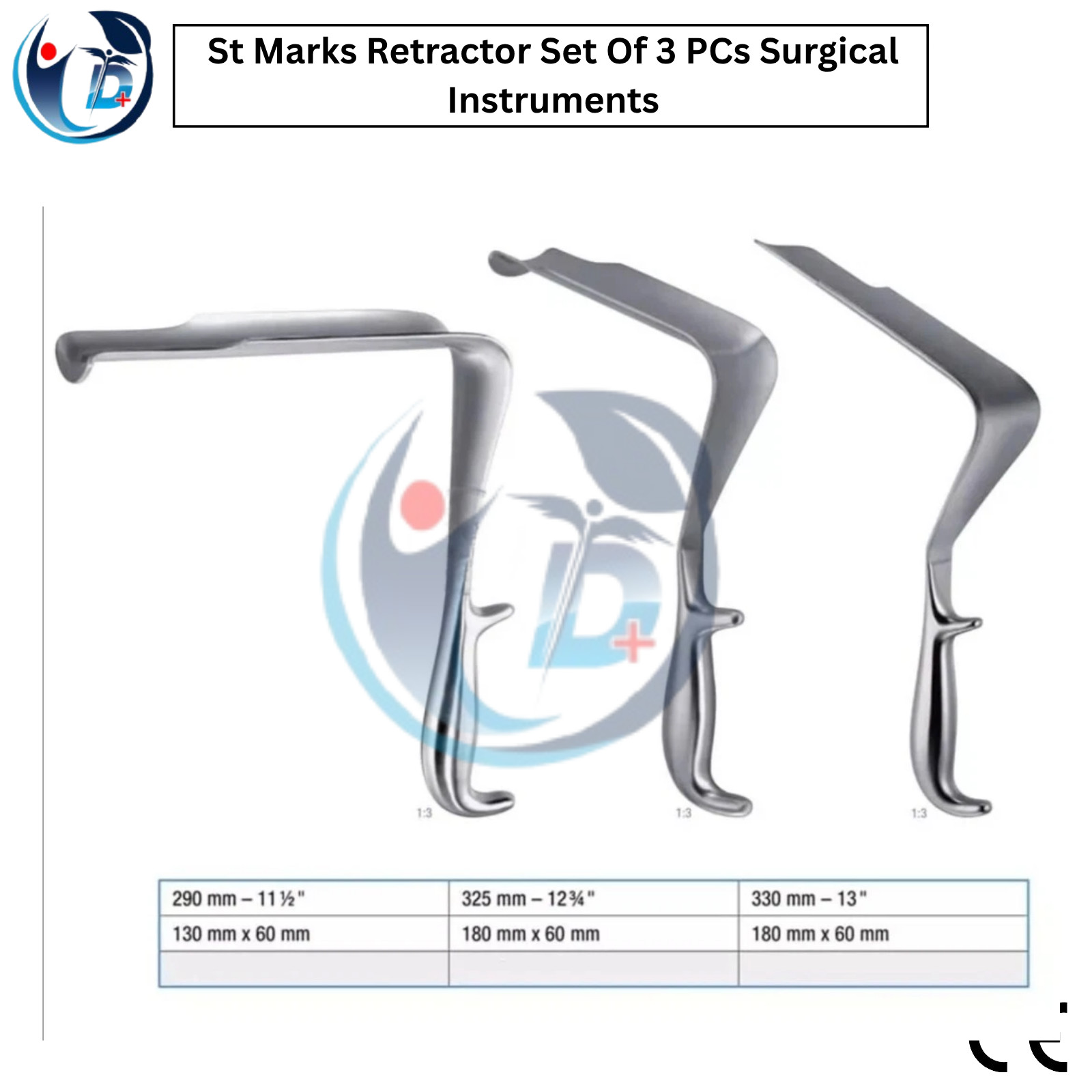 St Marks Retractor Set Of 3 PCs Surgical Instruments PREMIUM QUALITY