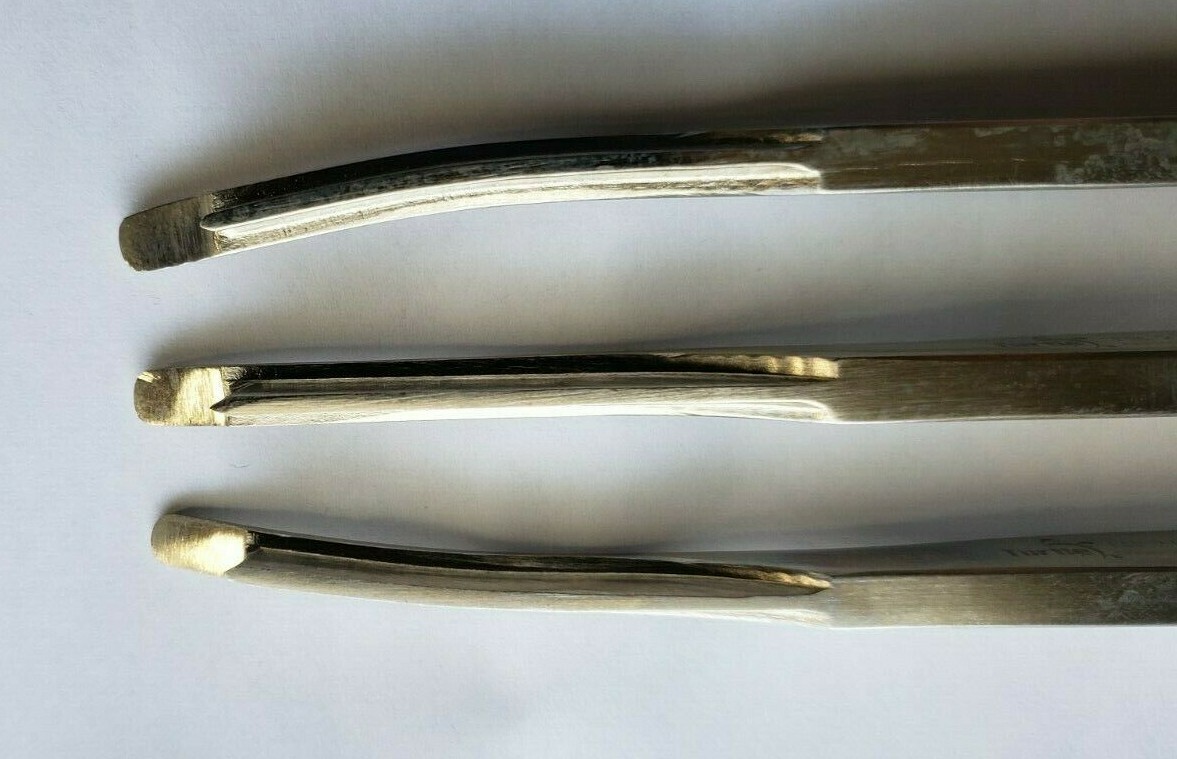 3 Pcs Silver Osteotome 7″ Set With-Single Guard Straight, Right, Left