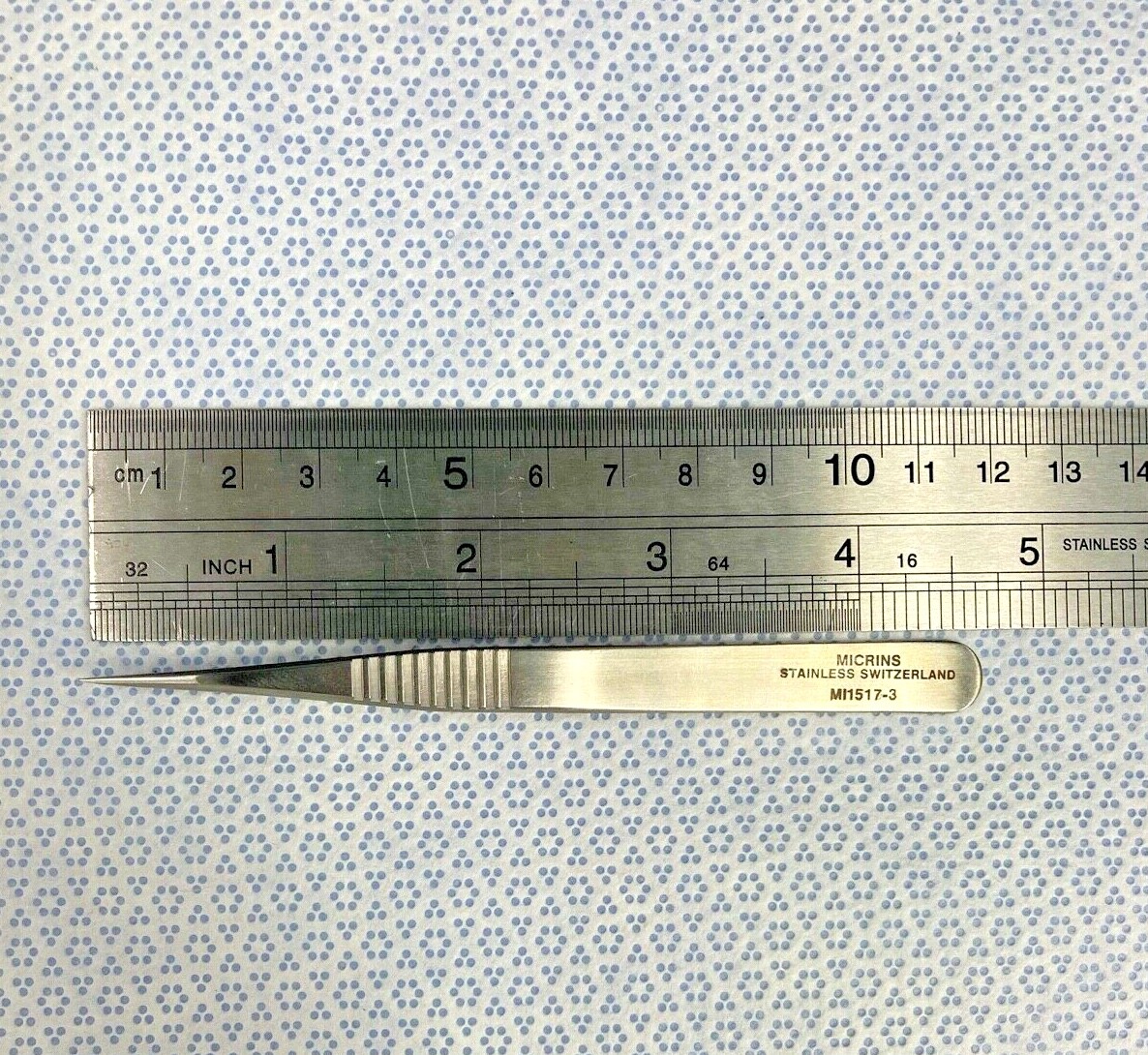 Micrins MI1517-3 Microsurgery Forceps 9mm Flat Handle 03.mm Tip Neuro Ortho