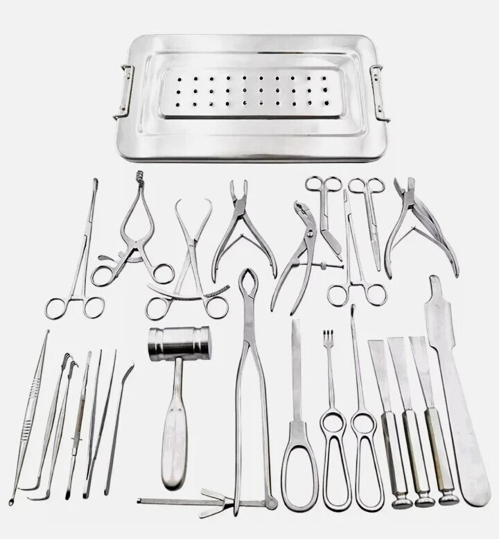 Basic Orthopedic Surgery Set of 25 PCS of Surgical Instruments With Box
