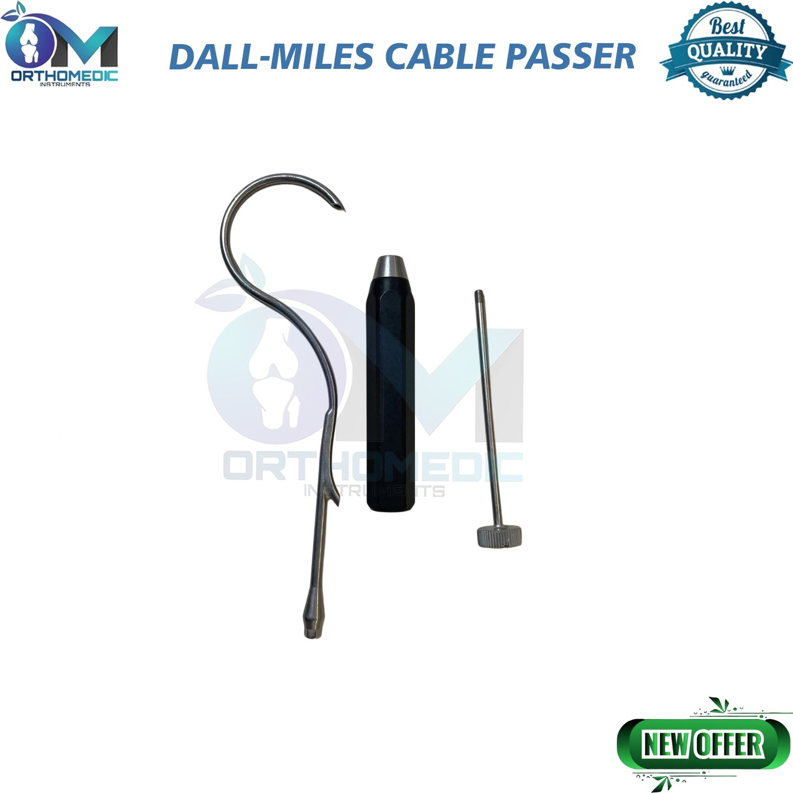 Howmedica 6210-0-000 Surgical Orthopedic Dall-Miles Cable Passer With Handle