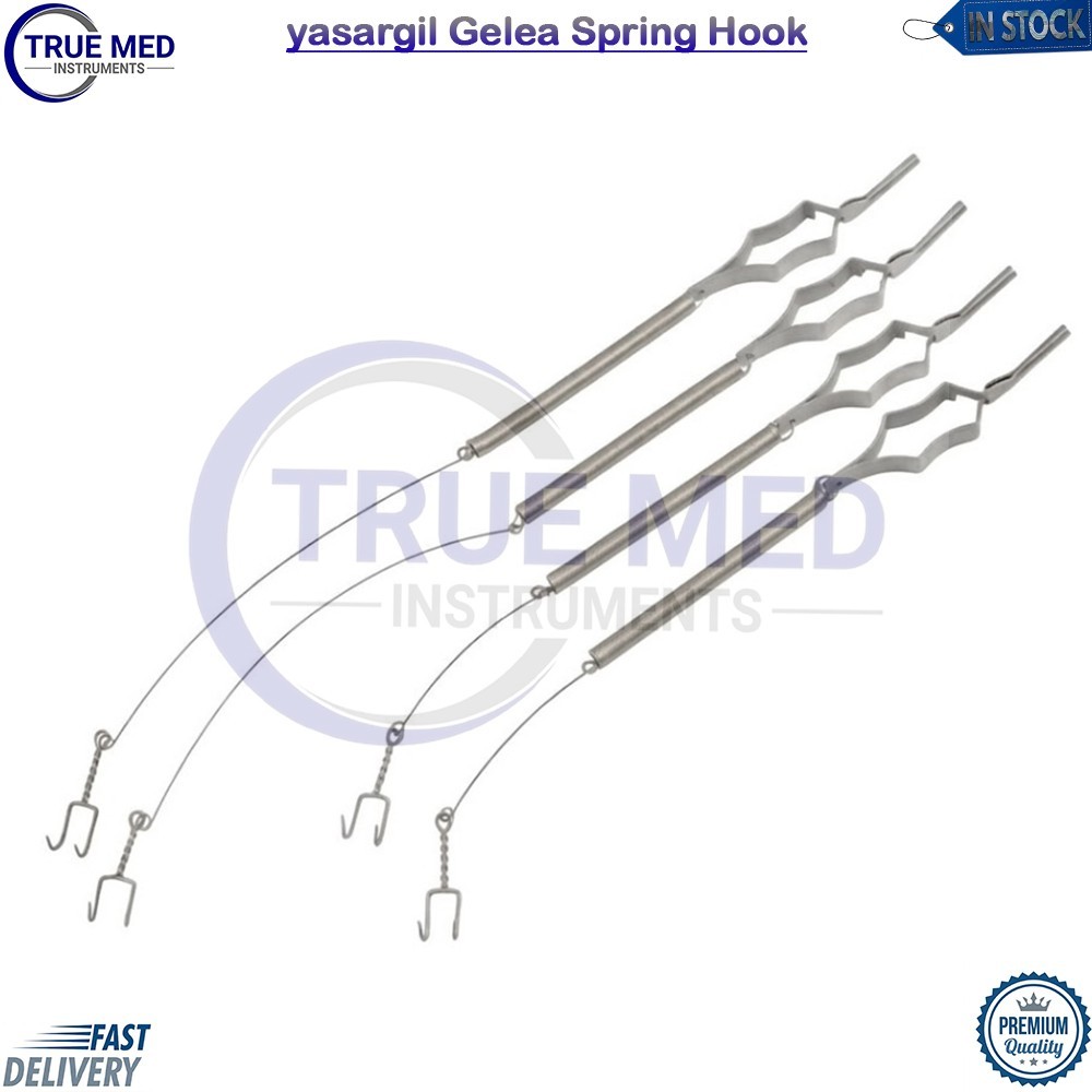 yasargil Gelea Spring Hook Length 31 cm & 41 Cm 4 PCs Set Surgical Instrument