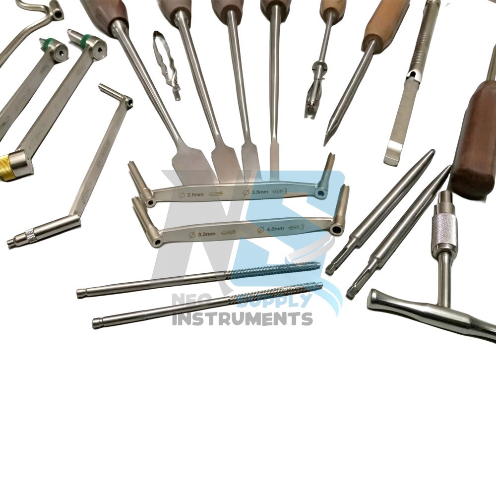 Bone Chisel Wire Passer Drill Guides Screw Driver Surgical Orthopedic Set 20 PCS