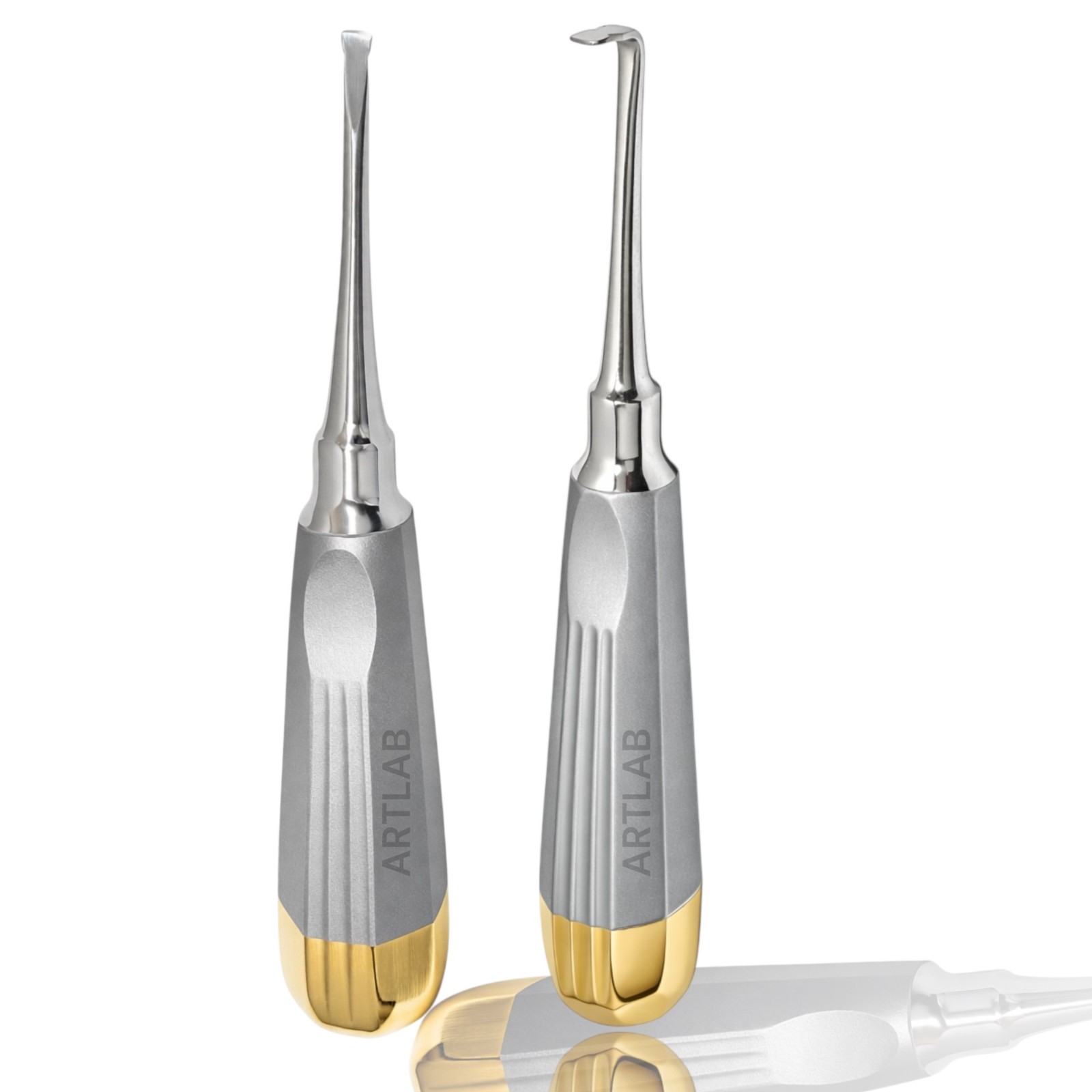 2PC GERMAN CROWN REMOVER STR+CVD GOLD HANDLE DENTAL SURGICAL INSTRUMENT