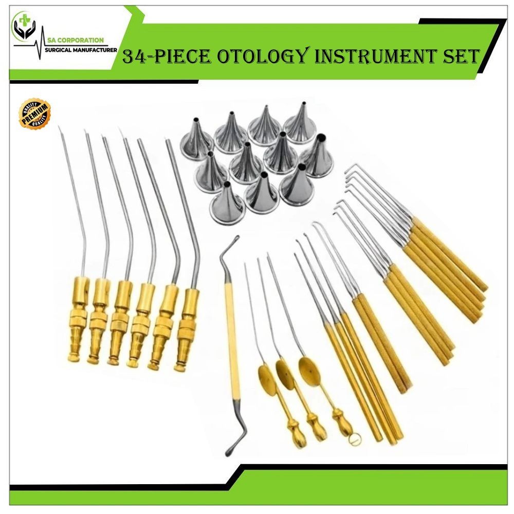 34-Piece Otology Surgical Instrument Set – ENT Ear Surgery Kit