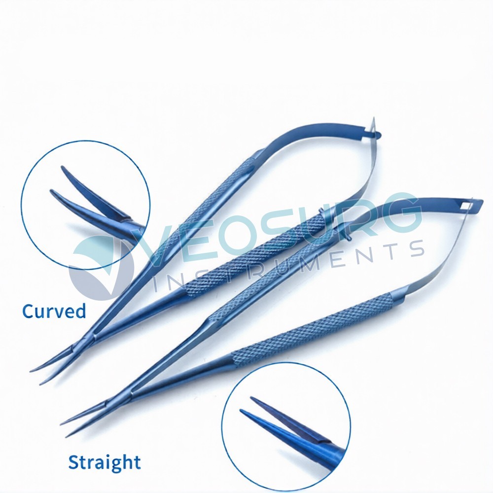 Titanium Blue Coated Microsurgery Ophthalmic Instrument 7pcs Set With Tray