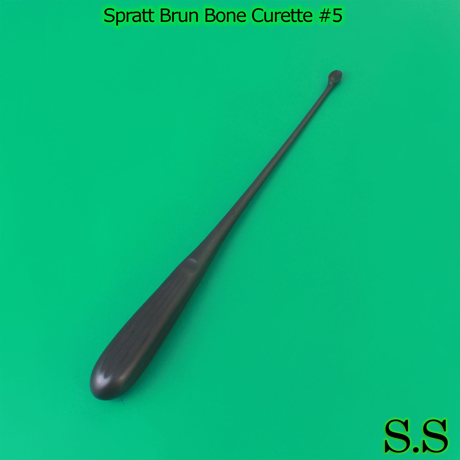 Spratt Brun Bone Curette Size 5 Black Coated Surgical Instrument