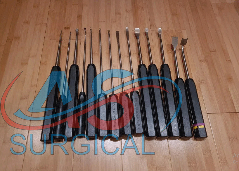 Spine Lumbar ACDF Elevator Curette Set Of 14 Pcs