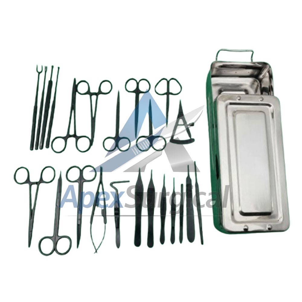 Blepharoplasty Instruments Set – Black | Plastic & Eye Surgery Kit with Box