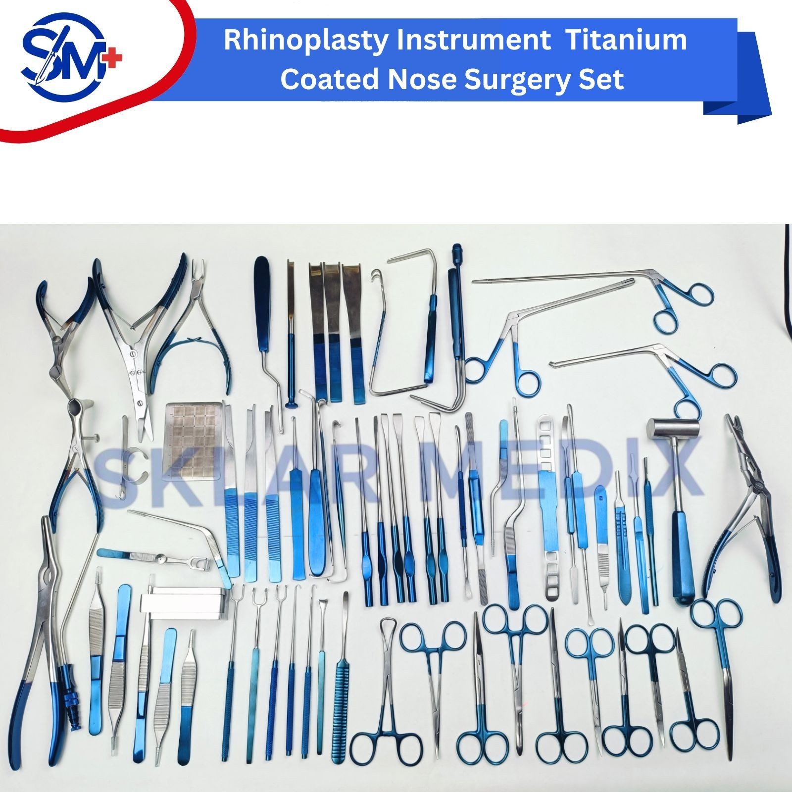 Rhinoplasty Instrument Set Titanium Coated Nose Surgery Premium Quality – Box CE
