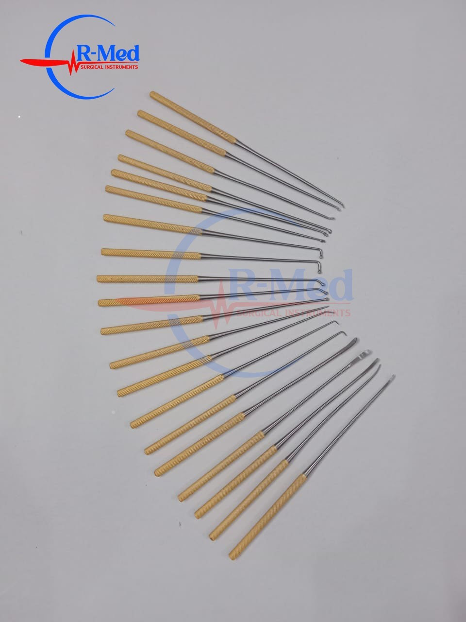 Rhoton Micro Dissector Set 20 Pieces With Gold Neurosurgery Surgical Instruments
