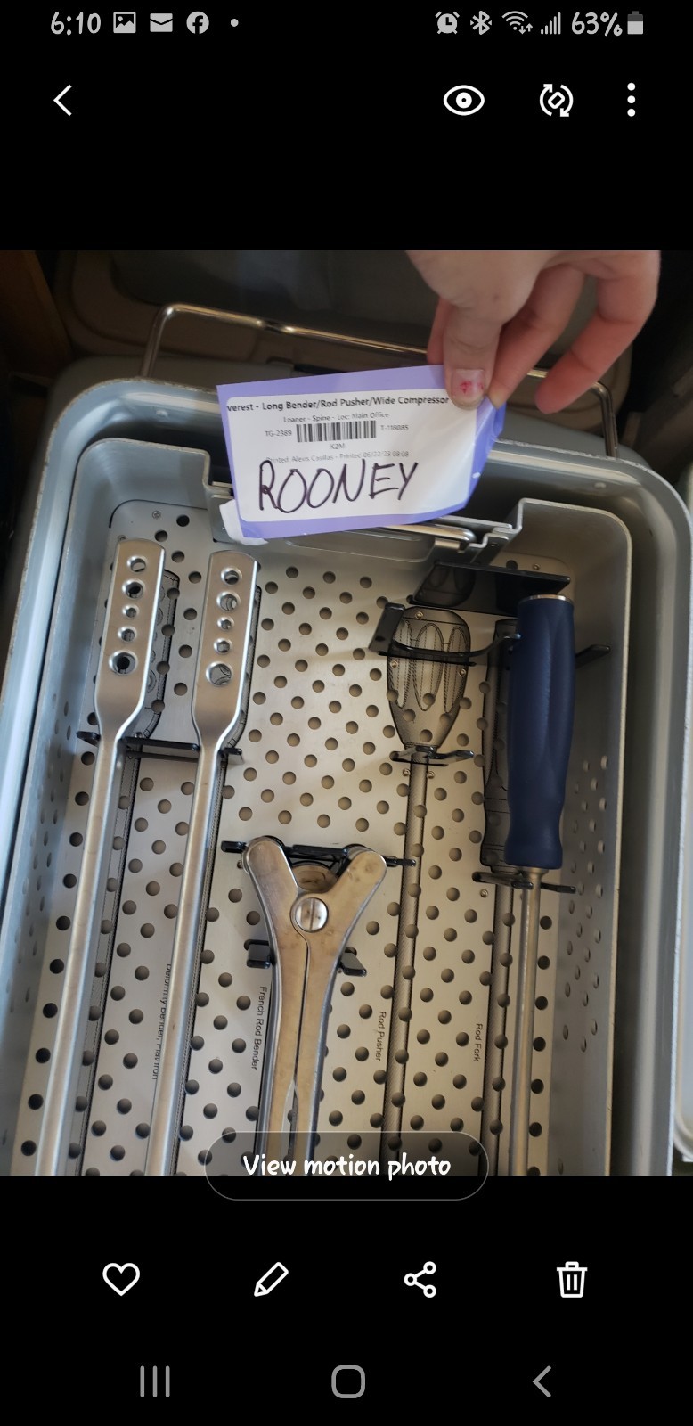 Stryker Orthopaedics Hip Navigation Instrument Tray Model Number 2124-3000.