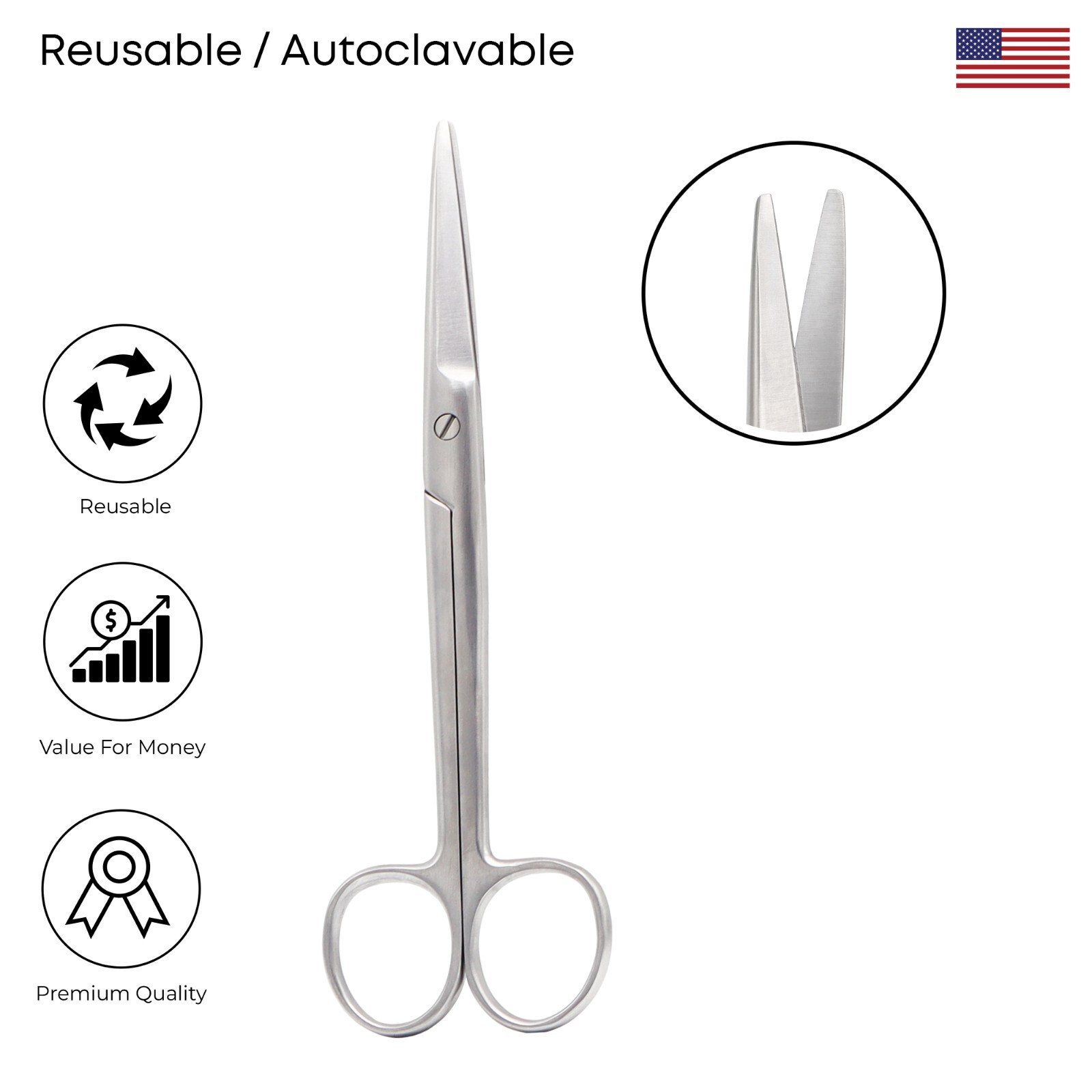 Mayo Scissor Straight 17 cm Stainless Steel Premium Surgical Instruments