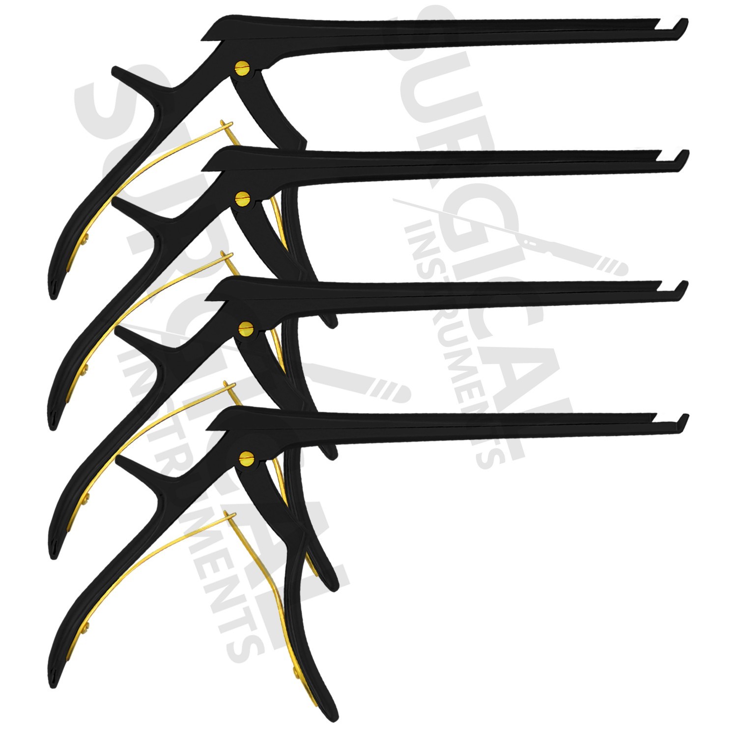 4 Pcs Kerrison Rongeurs 6″ Black (1, 2, 3, 4mm) 45 Degree Up Cervical German Gr