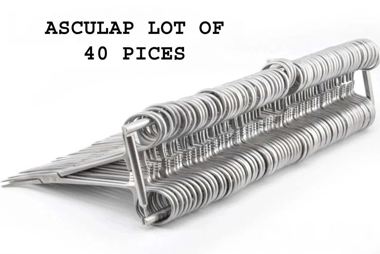 AESCULAP LOT OF 40 BH135R, Hemostatic Crile Curved Forceps Serrated 5.5″