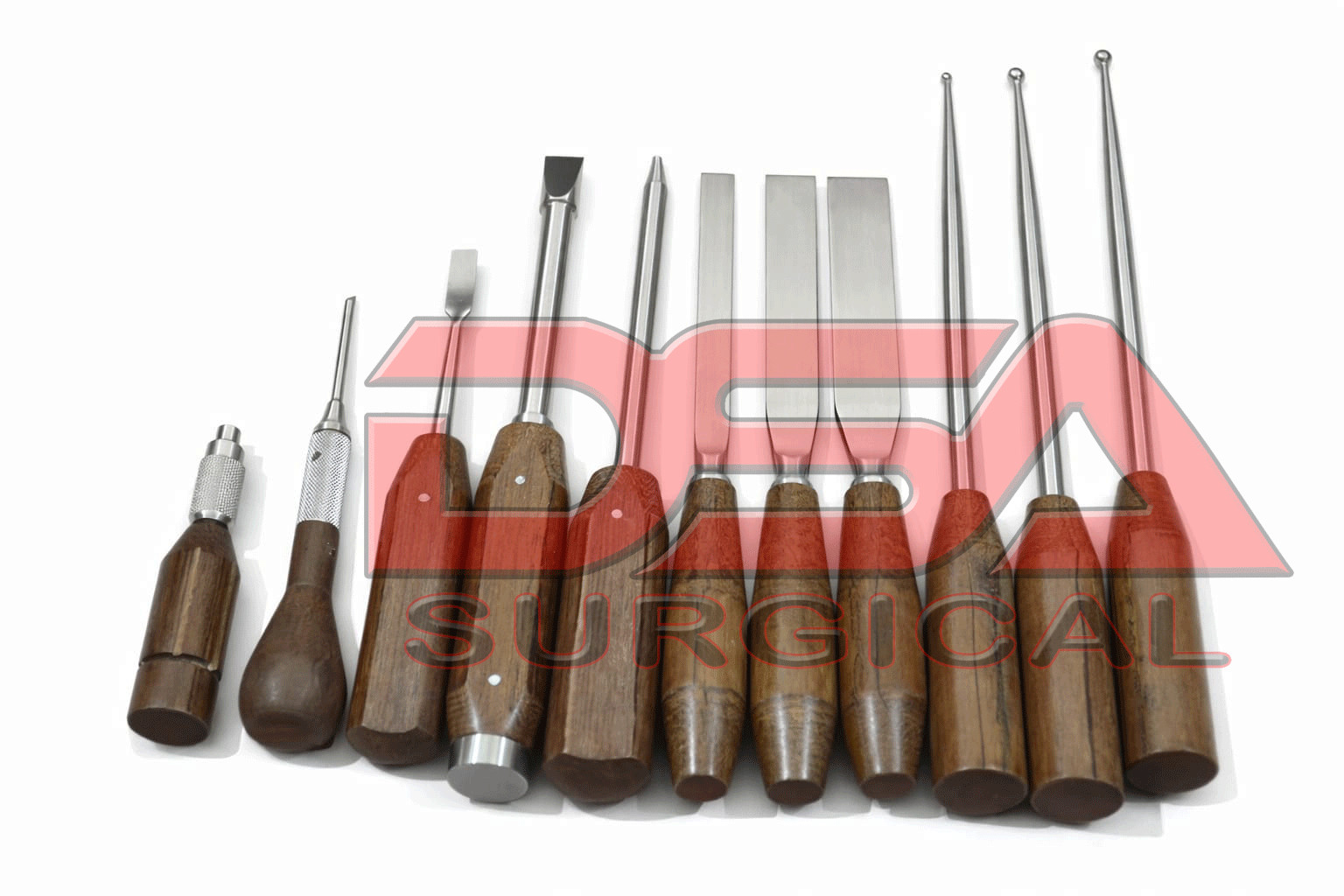 Basic Orthopedic set of 11 pcs Capener Chisel Halle Bone Curette Screws driver