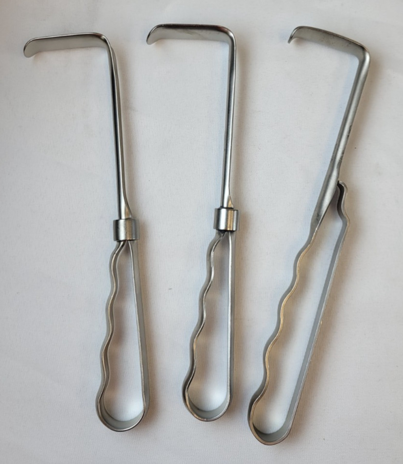 Aesculap/V. Mueller Richardson Retractors, Lot of 3, Single-Ended, Right-Angle