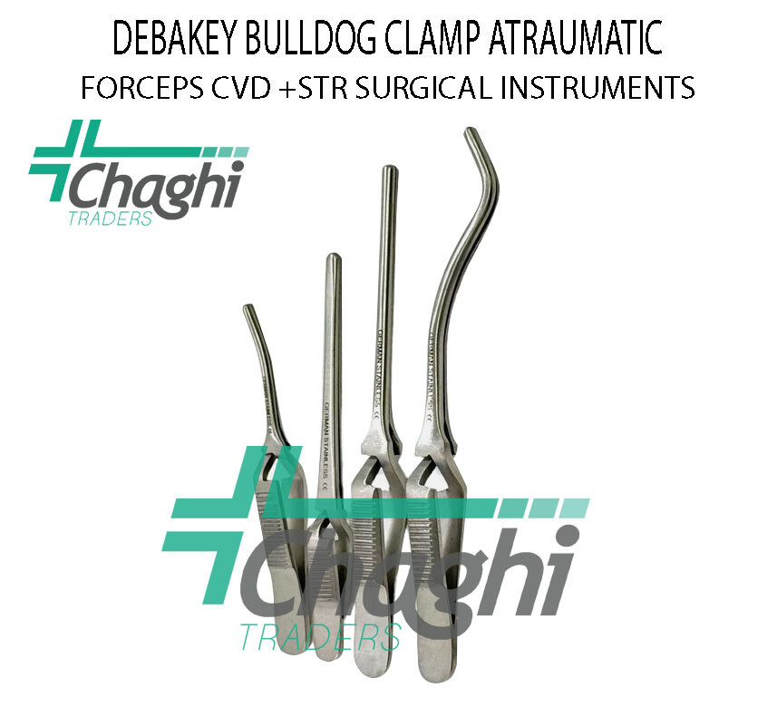 GERMAN 8 DEBAKEY BULLDOG CLAMP ATRAUMATIC FORCEPS CVD +STR SURGICAL INSTRUMENTS