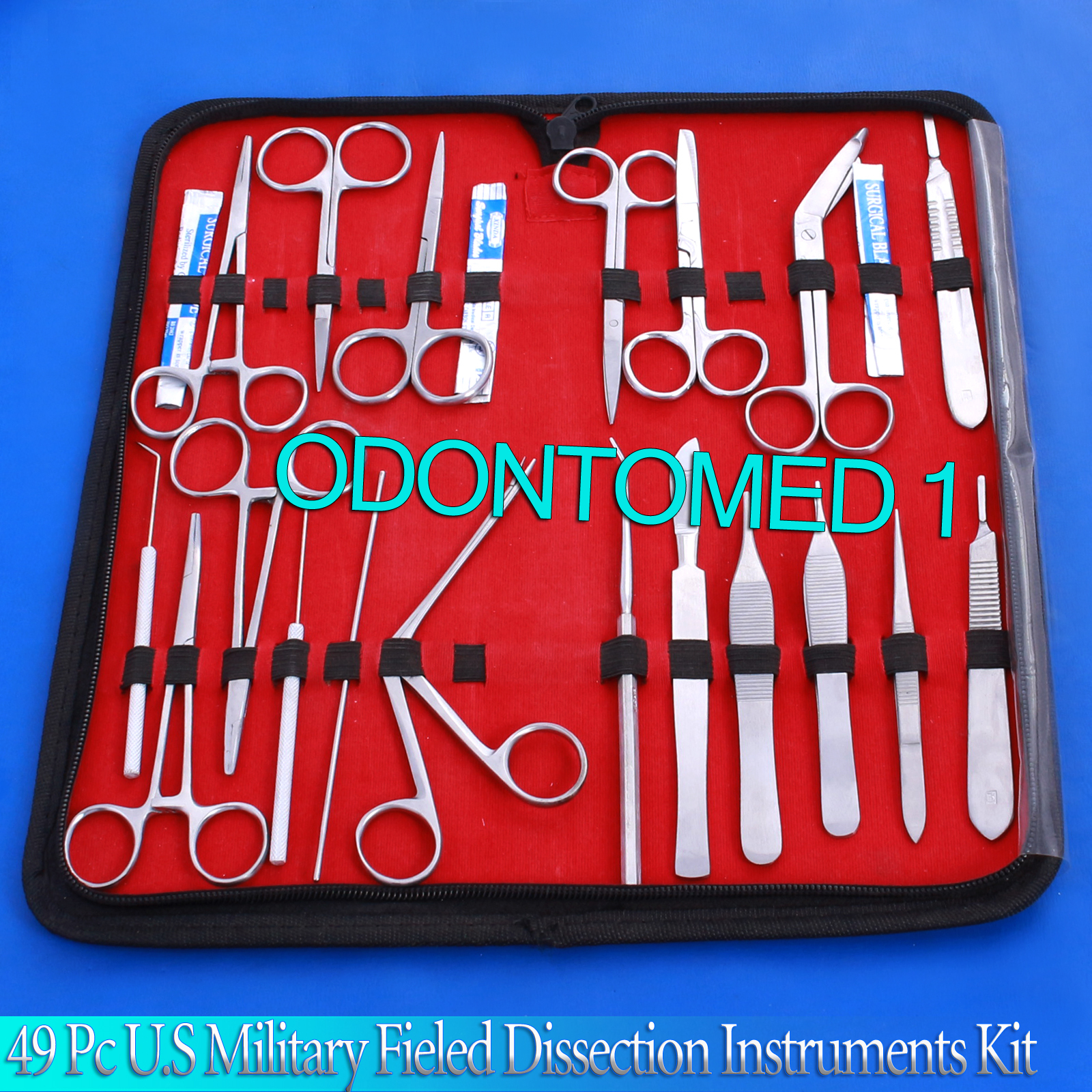 49 Pc Us Military Field Dissection Surgical Veterinary Instruments Kit Ds-1112