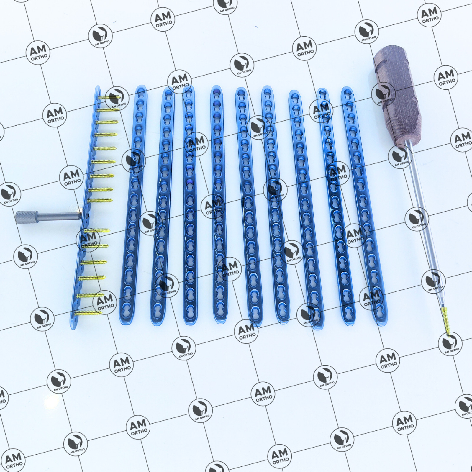 Veterinary Safety Locking 3.5mm Small Straight Plates 16H & Screws 82 Pcs Set Ti