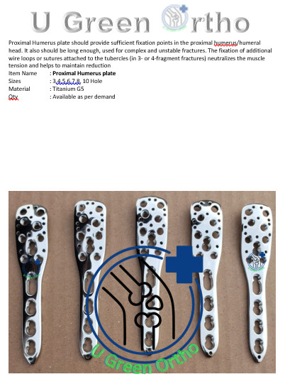 Proximal Humerus LCP (Philos) Plate 3.5mm, 4-5-7-10 Holes/any hole 8 plates set