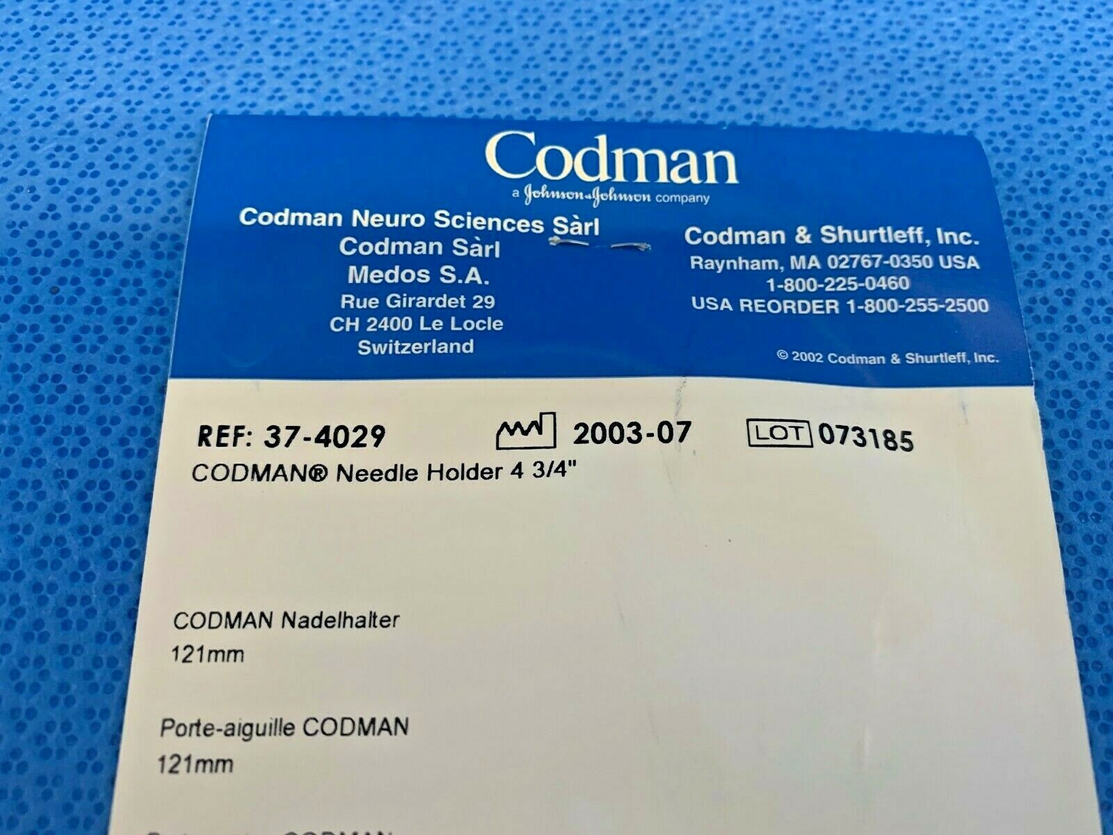 Codman, 37-4029 Needle Holder 4 3/4″, Orthopedic